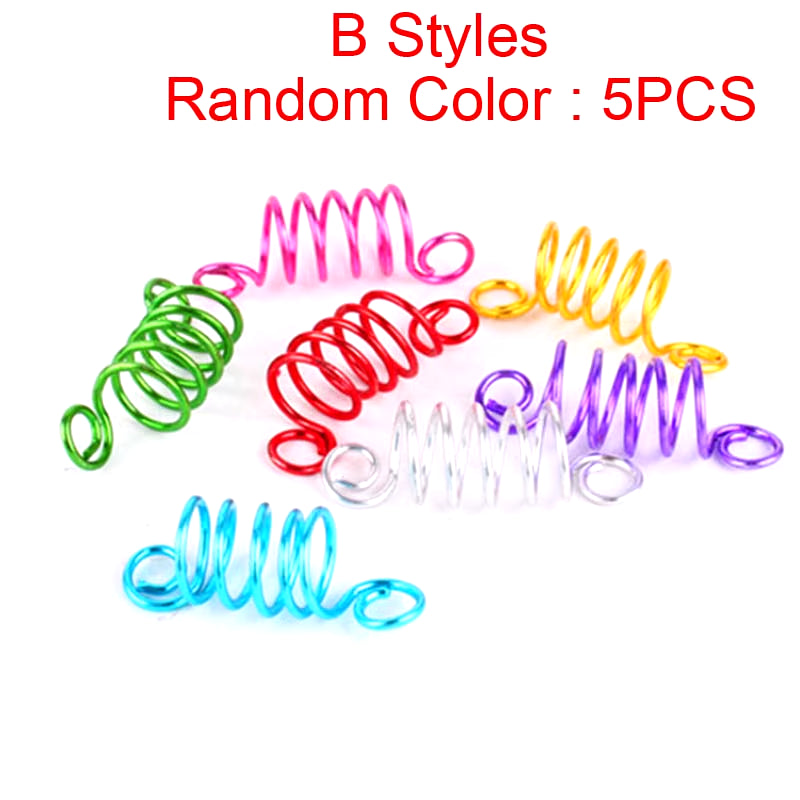 5Pcs/Pack Golden Silver Viking Spiral Charms Hair Braid Dread Dreadlock Beads Clips Cuffs Rings Jewelry Accessories