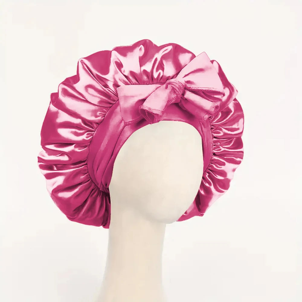 Satin Bonnet Silk Bonnet Adjustable Bonne for Sleeping Hair Bonnet with Tie Band Bonnets for Women Men